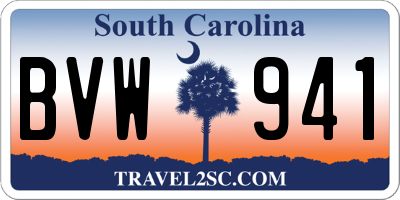 SC license plate BVW941