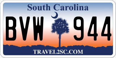 SC license plate BVW944