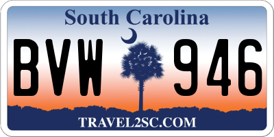 SC license plate BVW946