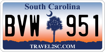 SC license plate BVW951