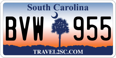 SC license plate BVW955