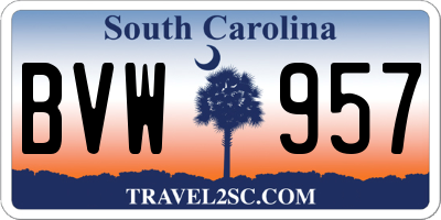 SC license plate BVW957