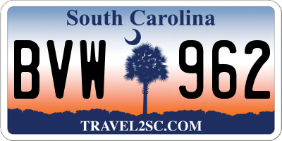 SC license plate BVW962