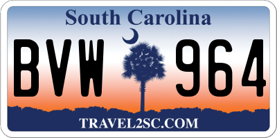 SC license plate BVW964