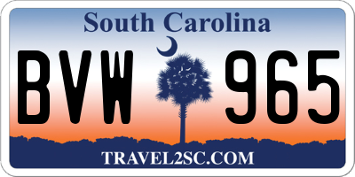 SC license plate BVW965