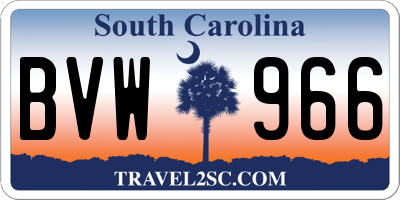 SC license plate BVW966