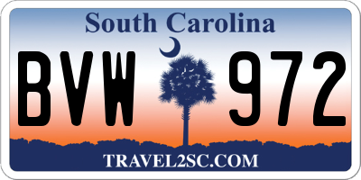 SC license plate BVW972