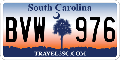 SC license plate BVW976
