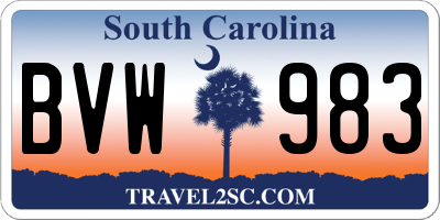 SC license plate BVW983