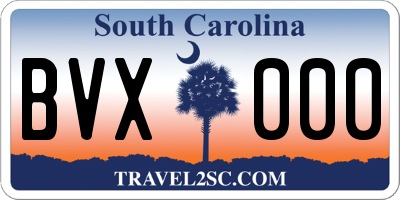 SC license plate BVX000