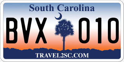 SC license plate BVX010
