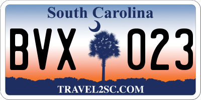 SC license plate BVX023
