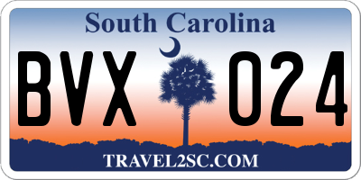 SC license plate BVX024