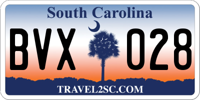 SC license plate BVX028