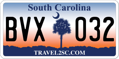 SC license plate BVX032