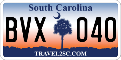 SC license plate BVX040