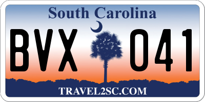 SC license plate BVX041
