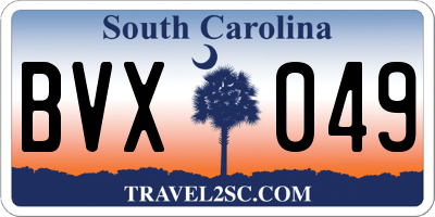 SC license plate BVX049