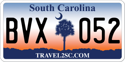 SC license plate BVX052