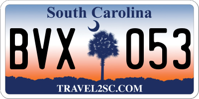 SC license plate BVX053