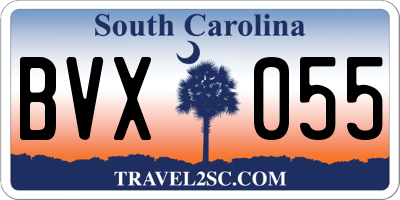 SC license plate BVX055