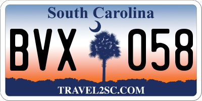 SC license plate BVX058