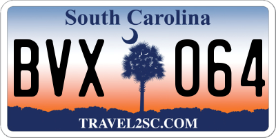 SC license plate BVX064