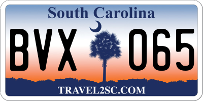 SC license plate BVX065