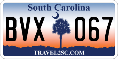 SC license plate BVX067