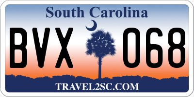 SC license plate BVX068