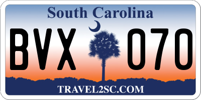 SC license plate BVX070