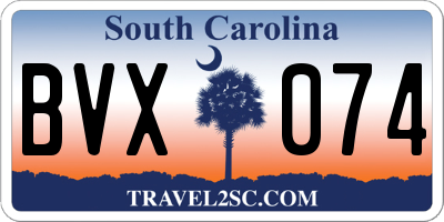 SC license plate BVX074