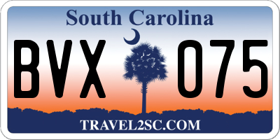 SC license plate BVX075