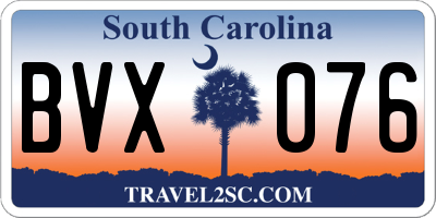 SC license plate BVX076