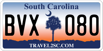 SC license plate BVX080