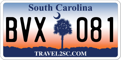 SC license plate BVX081