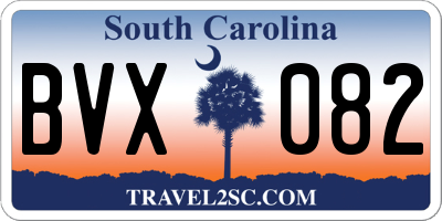 SC license plate BVX082