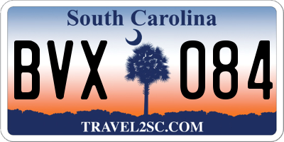 SC license plate BVX084
