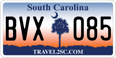 SC license plate BVX085