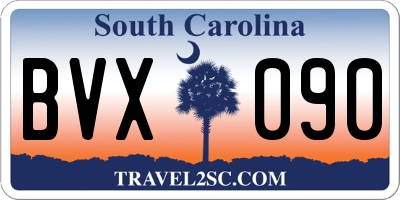 SC license plate BVX090