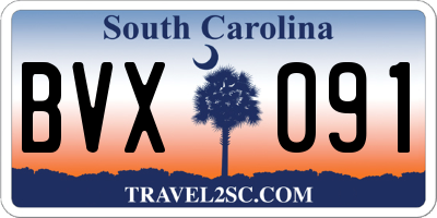 SC license plate BVX091