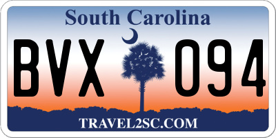 SC license plate BVX094