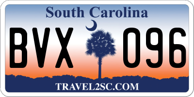 SC license plate BVX096