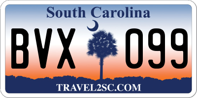 SC license plate BVX099