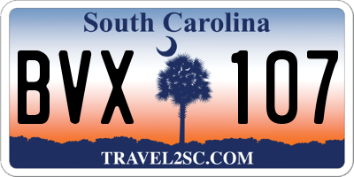 SC license plate BVX107