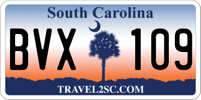 SC license plate BVX109