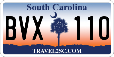 SC license plate BVX110
