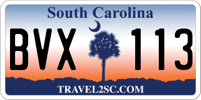 SC license plate BVX113