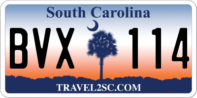 SC license plate BVX114