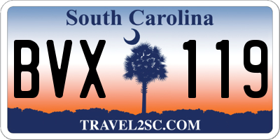 SC license plate BVX119